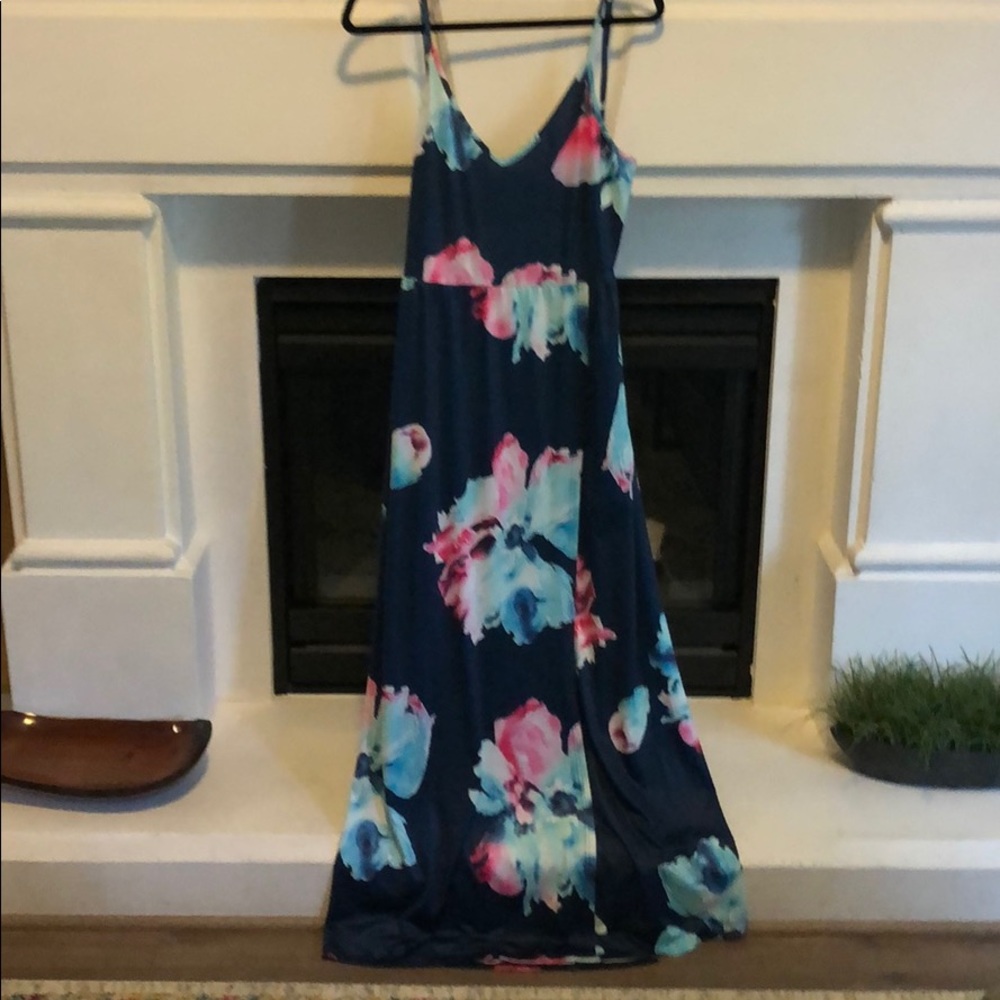 Split front spaghetti strap dress